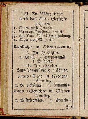 Landtäge in Ober-Lausitz