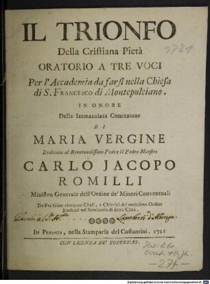 Il trionfo della Cristiana Pietà
