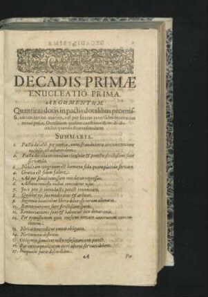 Decadis Primae.