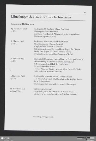 Mitteilungen des Dresdner Geschichtsvereins