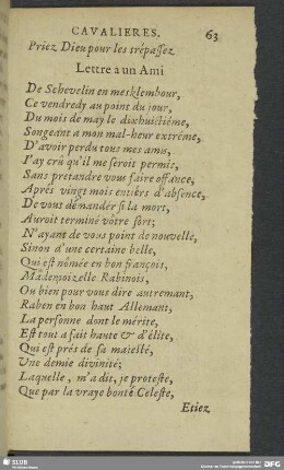 Lettre a un Ami
