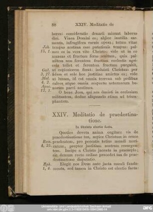 XXIV. Meditatio de praedestinatione.