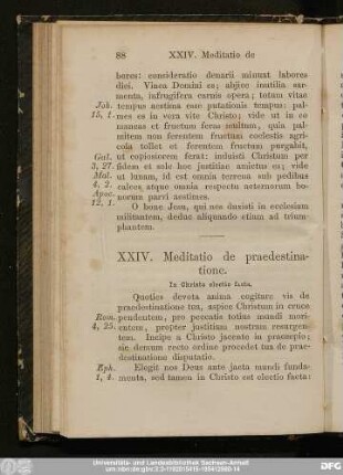 XXIV. Meditatio de praedestinatione.