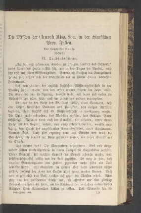 Die Mission der Church Miss. Soc. in der chinesischen Prov. Fukien