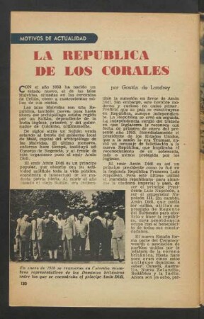 La República de los corales : Motivos de actualidad