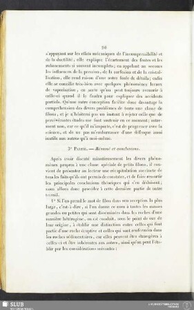 3e Partie. — Résumé et conclusions