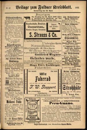 Zweite Ausgabe vom Donnerstag, den 22. April 1897.