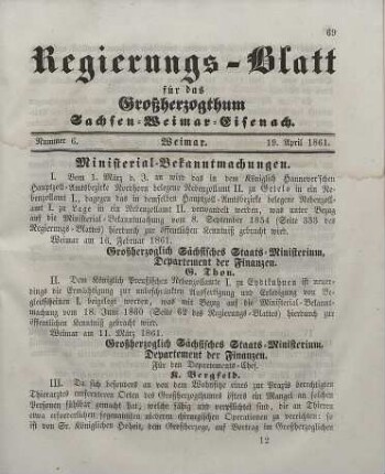 Nr. 6 : 19. April 1861