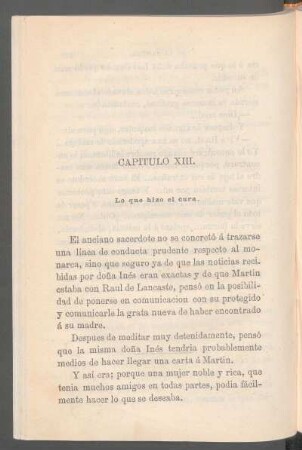 Capítulo XIII. - Lo que hizo el cura.