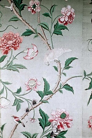 Rosentapete mit Vögeln