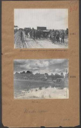 Transport eines großen Geschützes auf einer rußischen Landstraße 1917