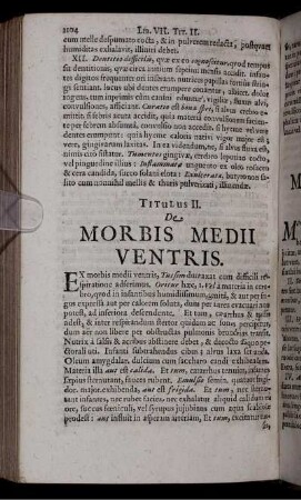 Titulus II. De Morbis Medii Ventris