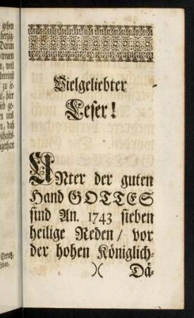 1r-2v, Vielgeliebter Leser!