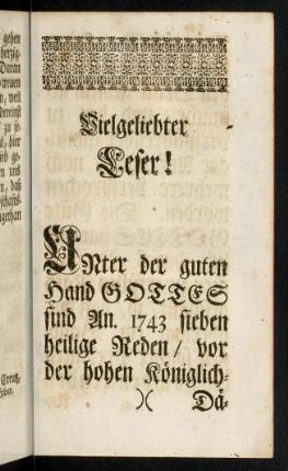 1r-2v, Vielgeliebter Leser!