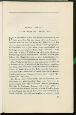 Fünftes Kapitel. Notre Dame de Thermidor