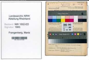 Entnazifizierung Maria Frangenberg, geb. 14.01.1920 (Lehrerin)