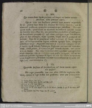 §. XX. Quaenam personae ob turpidinem vel leuem notam capere non possint?