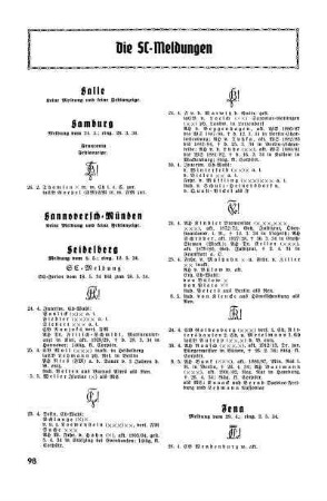Die SC-Meldungen