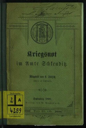 Kriegsnot im Amte Schkeuditz
