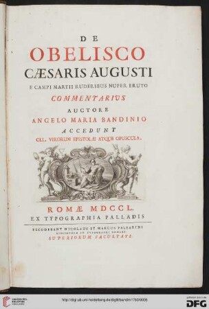 De obelisco Caesaris Augusti e Campi Martii ruderibus nuper eruto commentarius