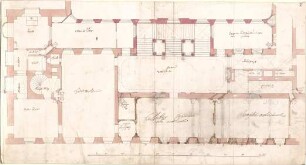 Pedetti, Peter Moritz (Maurizio); Eichstätt; Residenz (Codex Aureatinus) - Westflügel (Grundriss 1. OG)