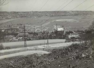 Pumpspeicherwerk Niederwartha : Pumpspeicherwerk Niederwartha im Bau. Talstation im Bau. Gesamtansicht