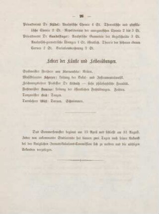 26, Das Sommersemester beginnt am ...