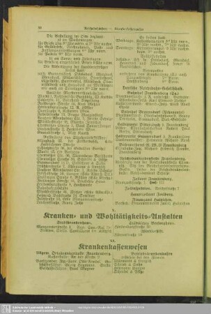 X. Kranken- und Wohltätigkeits-Anstalten