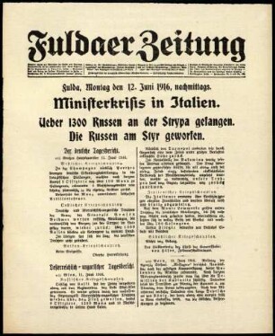 Ausgabe vom Montag, den 12. Juni 1916.