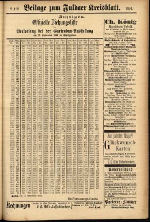 Zweite Ausgabe vom Donnerstag, den 20. September 1894.