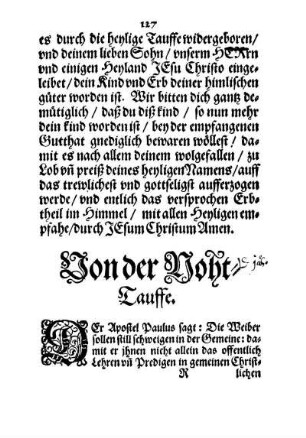 Von der Noht-Tauffe.