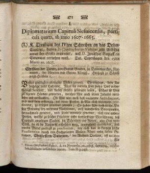 I. Diplomatarium Capituli Slesvicensis,[...]