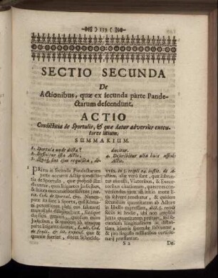 Sectio Secunda De Actionibus, quæ ex secunda parte Pandectarum descendunt.