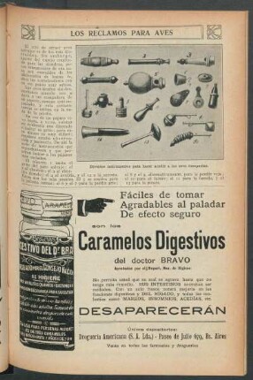 Los reclamos para aves