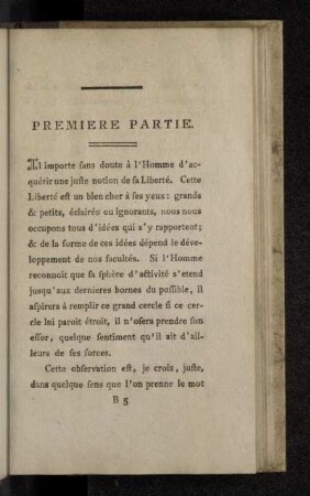Premiere Partie.
