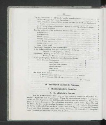 10. Pathologisch-anatomische Sammlung.