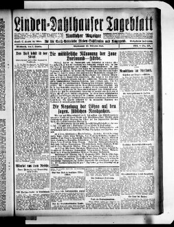 Linden-Dahlhauser Tageblatt : Bochumer Tageblatt : amtlicher Anzeiger für die Groß-Gemeinde Linden-Dahlhausen und Umgegend