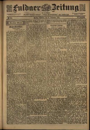 Zweite Ausgabe vom Samstag, den 15. November 1902.