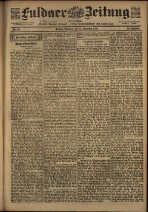 Zweite Ausgabe vom Samstag, den 15. November 1902.