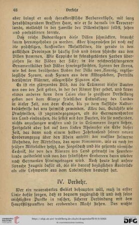 IV. Verkehr