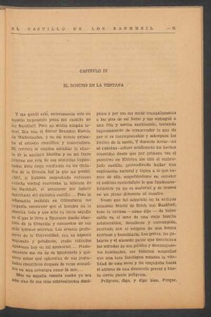 Capítulo IV - El rostro en la ventana