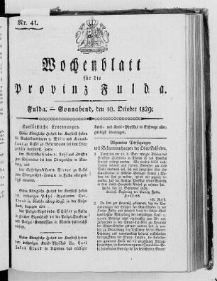 Nr. 41, Ausgabe vom 10. Oktober 1829
