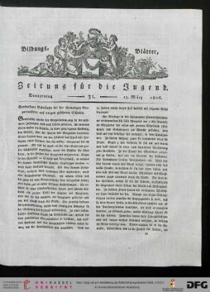 Heft 31 (13. März 1806)