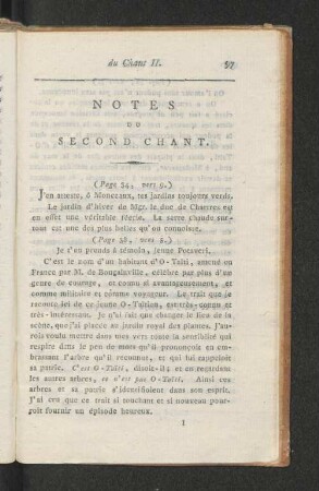 Notes Du Second Chant.