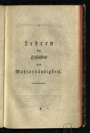 Lehren der Wohlanstaendigkeit