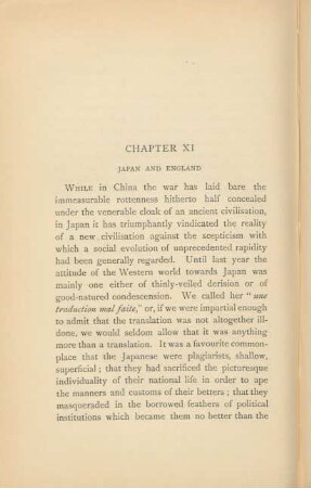 Chapter XI. Japan and England