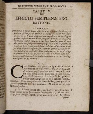 Caput V. De Effectu Semiplenæ Probationis.