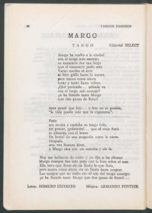 Margo : Tango