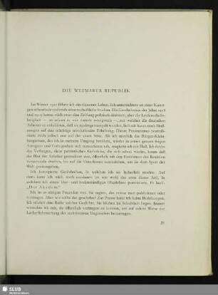 Die Weimarer Republik