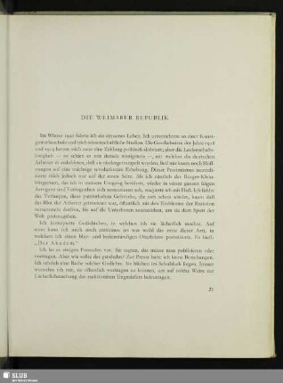 Die Weimarer Republik